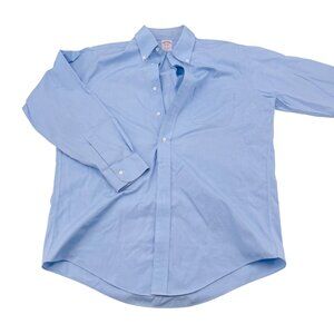 Brooks Brothers Mens Traditional Fit Non-Iron Blue Dress Shirt Size 15.5- 33